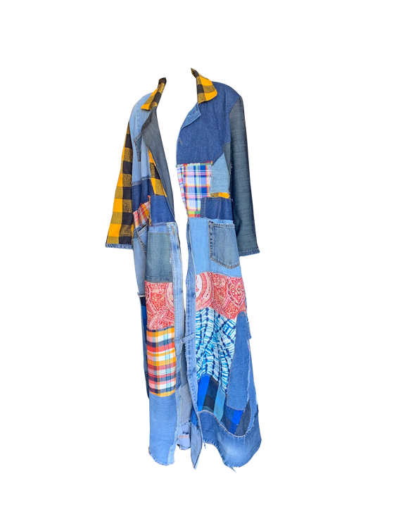 Custom Patchwork Denim Duster